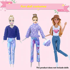 11.5" Doll Clothes Set - Tops, Pants, Accessories