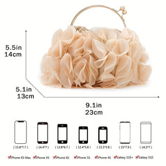 Satin Flower Evening Bag Wedding Party Prom Handbags