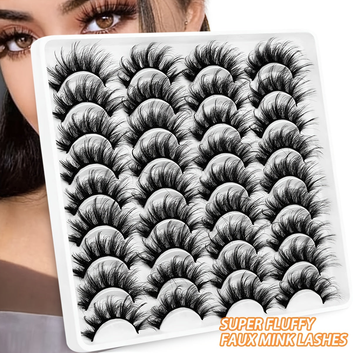 18 Pairs 3D Mink Eyelashes Natural Fluffy False Eyelashes Dramatic Long Eyelash