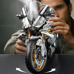 Platinum Motorcycle Building Blocks Model Easy Assembly Perfect Gift
