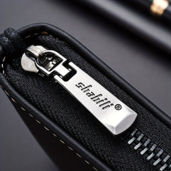 Men's Large Capacity Leather Wallet Clutch Bag Phone Bag