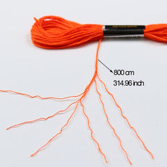 100pcs 8M 6 Strands Cross Stitch Embroidery Thread Rainbow Gradient DIY