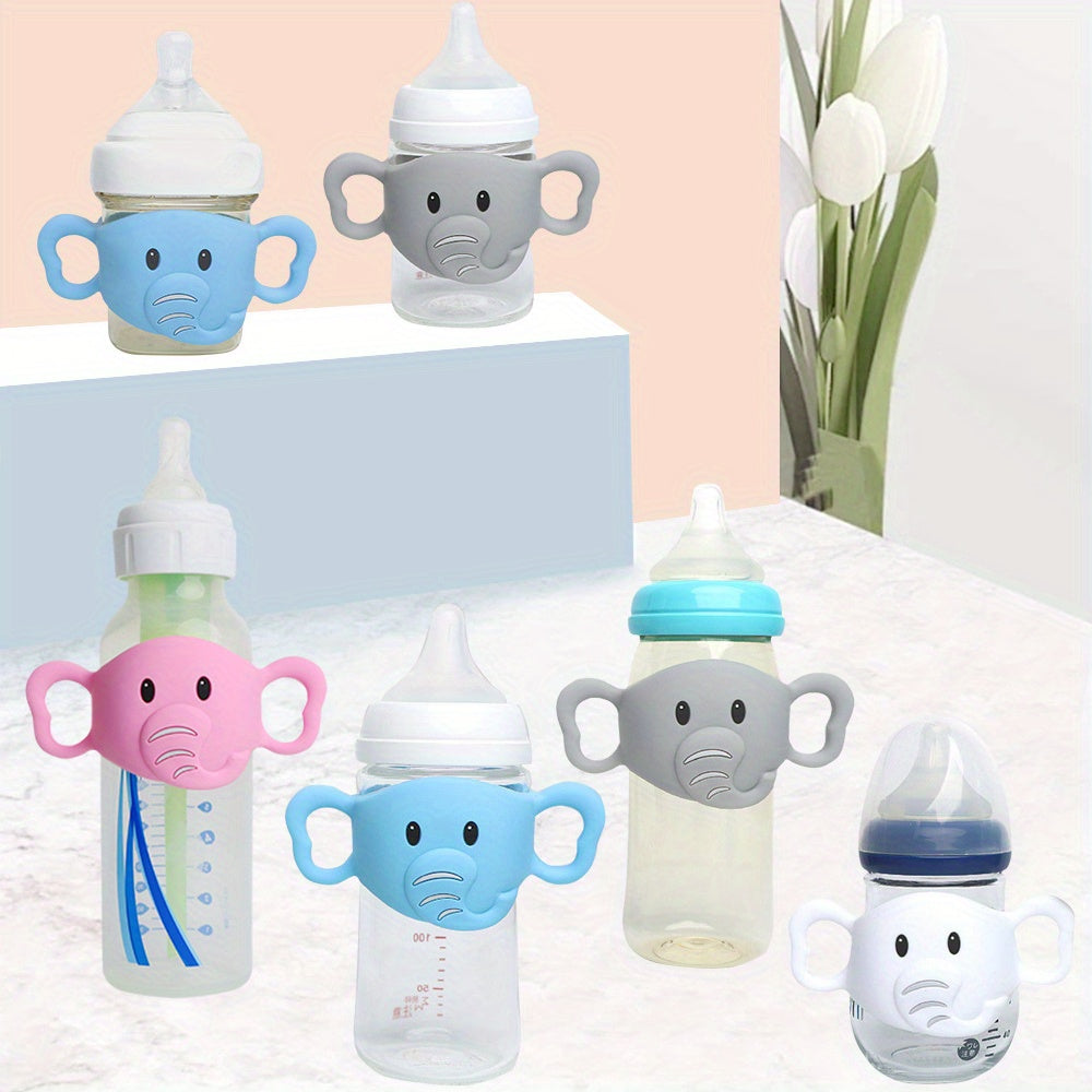 Silicone Bottle Handle Cover Cartoon Easy Grip for Feeding Bottles