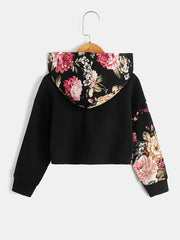 Vintage Floral Graphic Hoodie for Girls