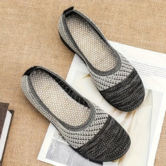 Women's Knit Flat Shoes Comfortable Slip On Casual Driving Flats