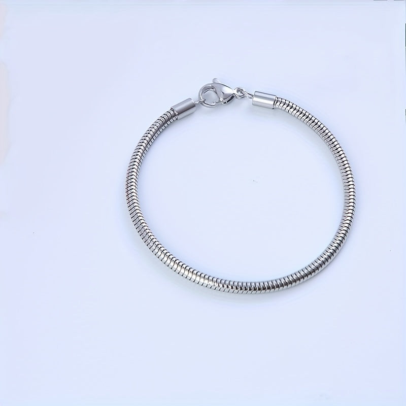 Men's Stainless Steel Snake Bone Chain Bracelet
