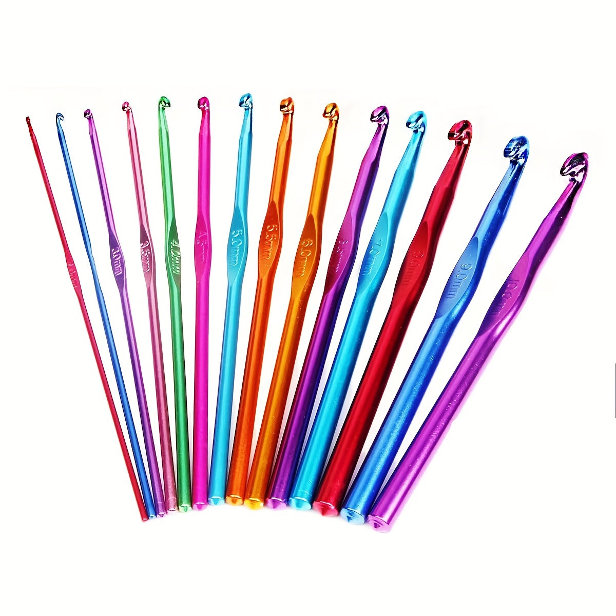 14pcs Multicolor Aluminum Crochet Hooks Knitting Needles Craft Yarn Set