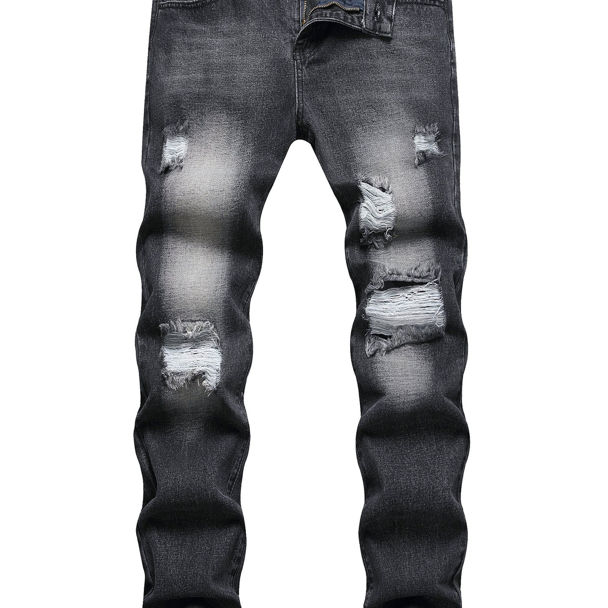Men's Slim Fit Ripped Jeans Casual Street Style Denim Pants