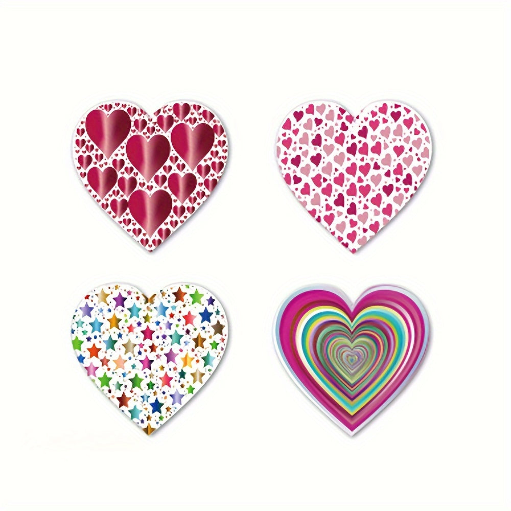 500pcs Red Heart Stickers Wedding Gift Packaging DIY Stickers