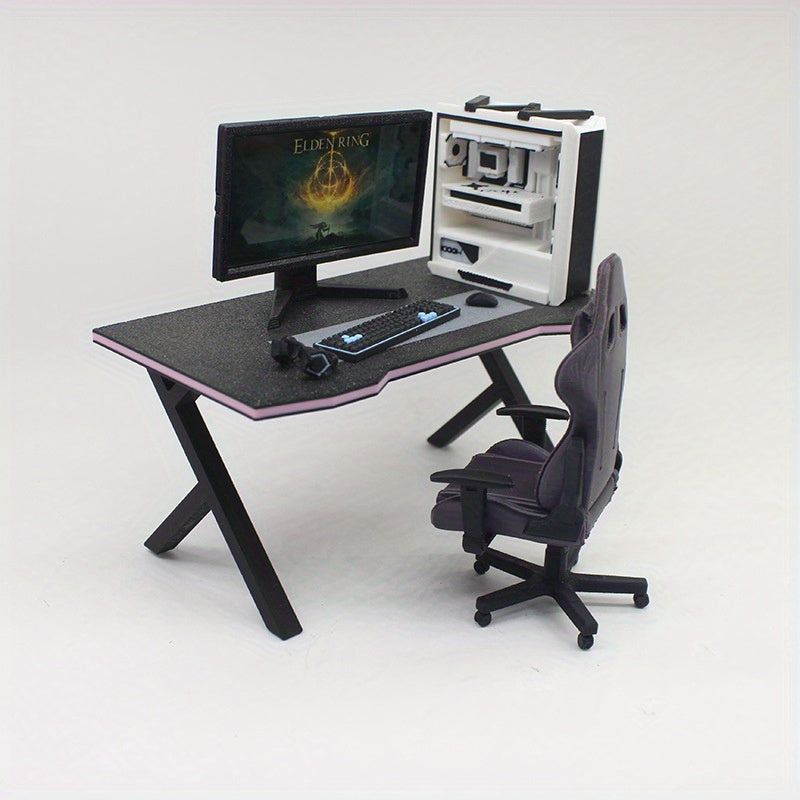1:12 Scale E-Sports Gaming Setup Scene for Home or Office Decor