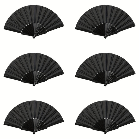 6pcs Portable Bamboo Folding Wedding Fans