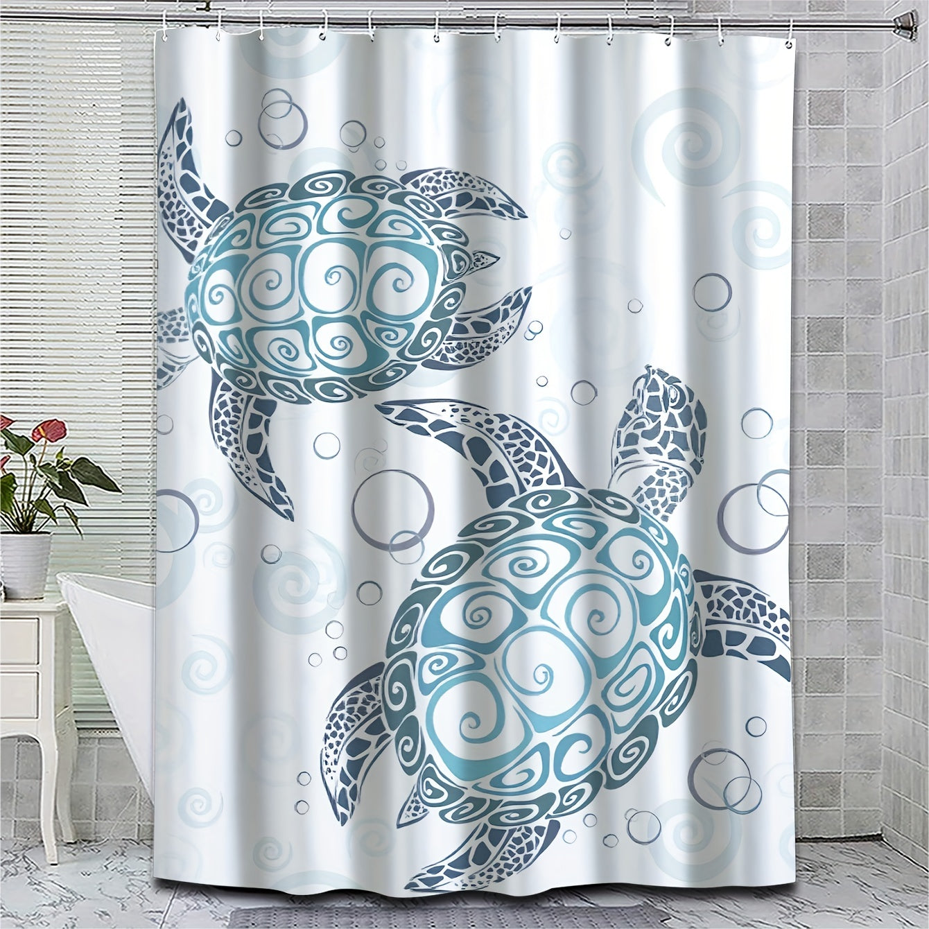 Waterproof Sea Turtle Shower Curtain - Bathroom Decor