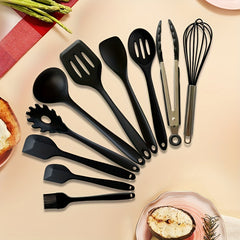 10pcs Silicone Utensil Set Kitchen Safety Cooking Tools Non Stick