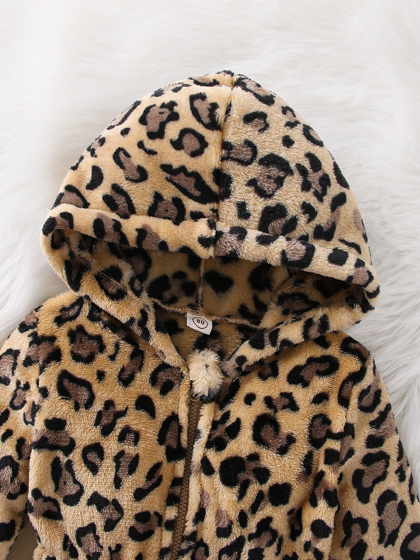 Vintage Leopard Hooded Long Sleeve Coat
