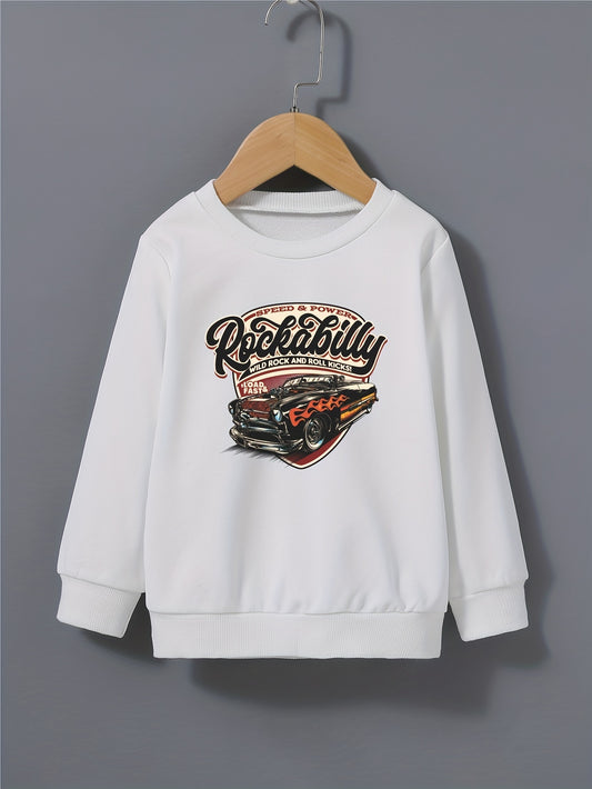 Sports Car Pattern Toddler Kid's Sweatshirt ROCKABILLY Print