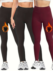 Plush Lined Tummy Control Shaping Pants Compression Slimming Thermal Underwear
