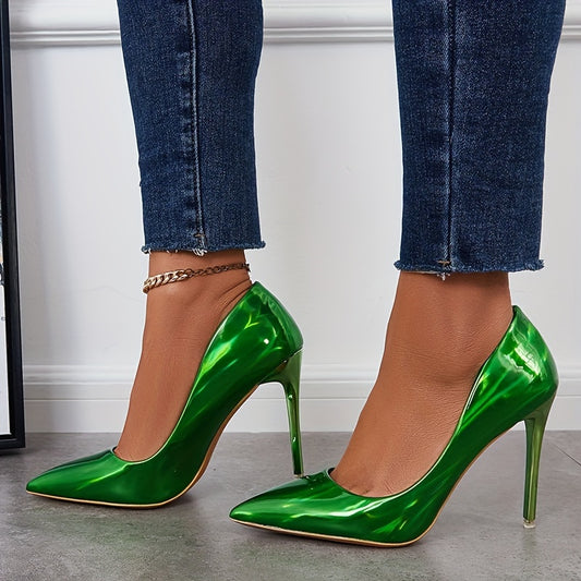 Women's Laser High Heels Slip On Stiletto Pumps