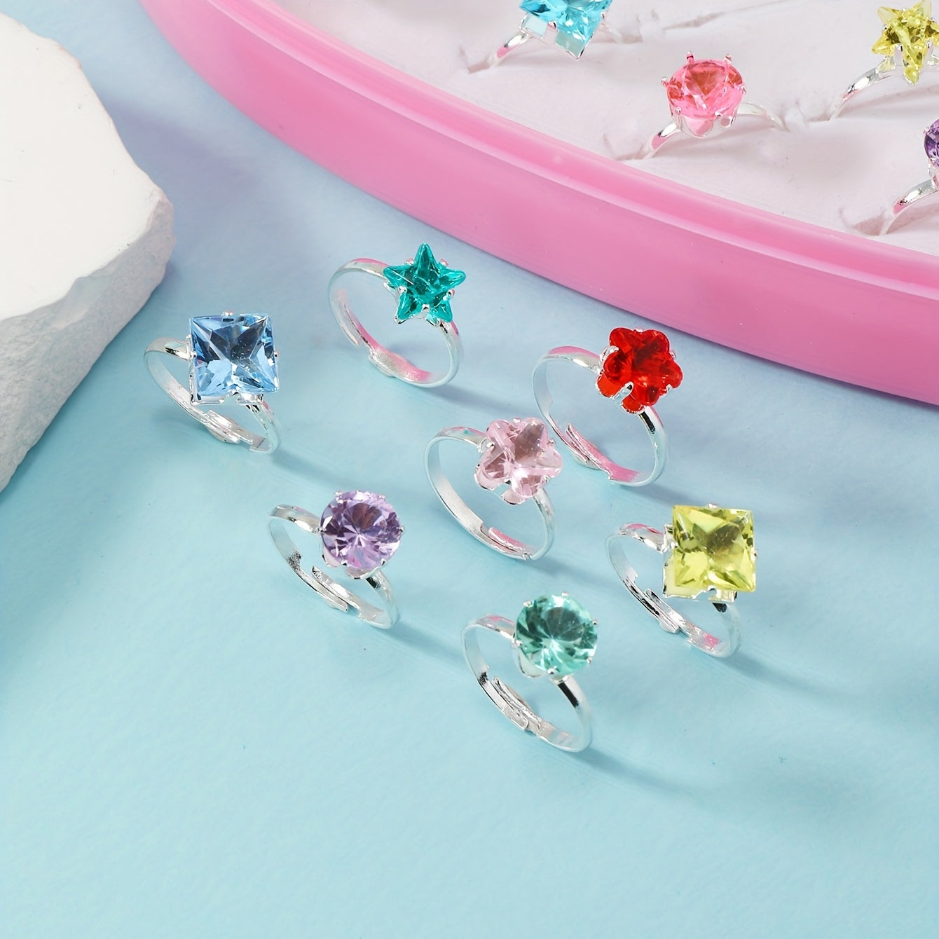 36pcs Girls Colorful Rings Set for Kids - Children's Accessories Gift