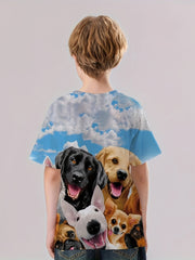 Girls Puppy Graphic Crew Neck Short Sleeve T shirt For Summer Gift