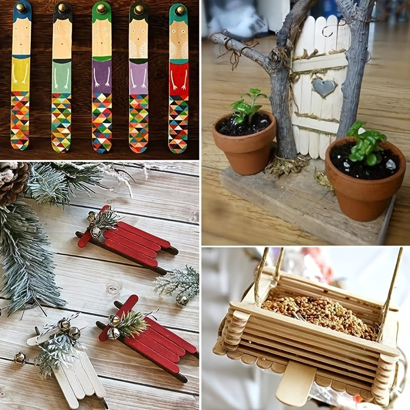 Craft Sticks Ice Cream Natural Wooden Popsicle 200 pcs
