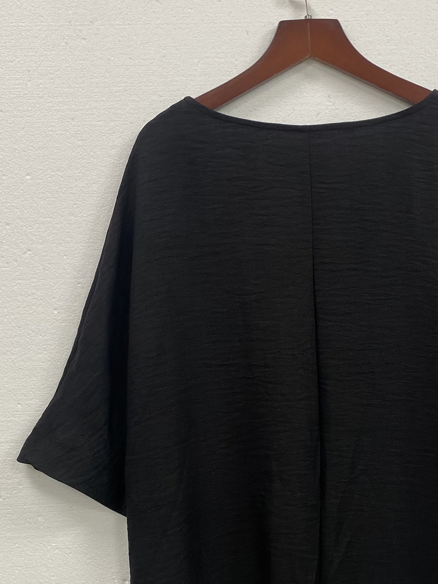 Women's Plus Solid Batwing Sleeve Round Neck Side Split Maxi Dress