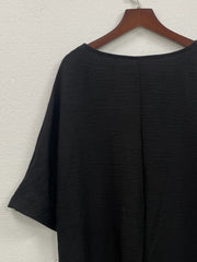 Women's Plus Solid Batwing Sleeve Round Neck Side Split Maxi Dress