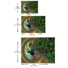 Peacock Printed Non Slip Carpet Soft Living Room Animal Floor Mat