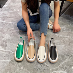 Women's Flat Loafers Soft Sole Slip On Shoes PU Leather Walking Flats