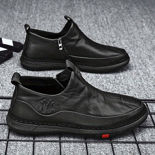 Men's Zipper Loafers Casual Slip-on Shoes