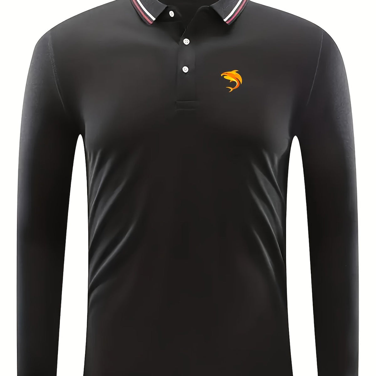 Dolphin Pattern Men's Casual Long Sleeve Shirt
