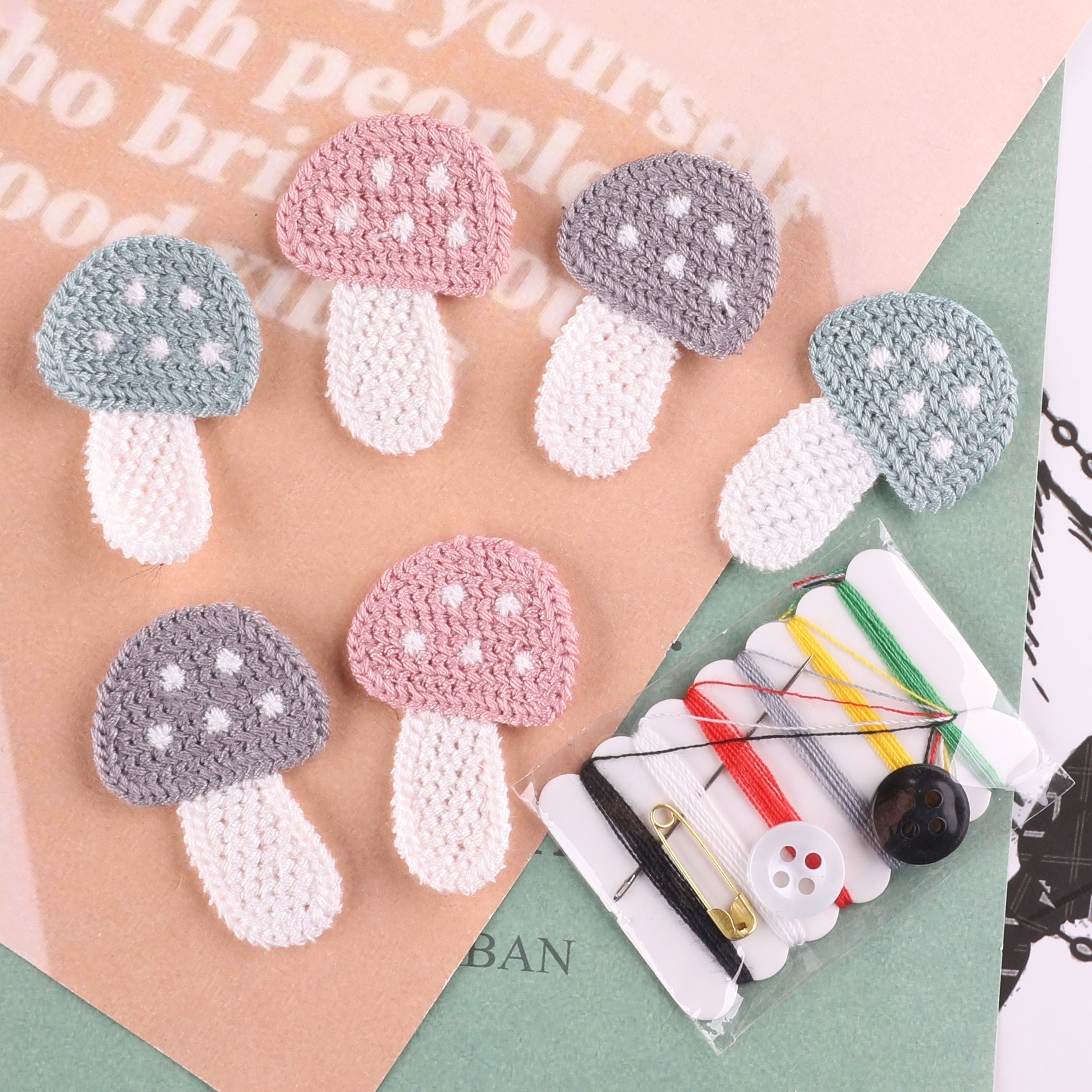 7pcs Small Mushroom Patches for Girls DIY Clothing Accessories