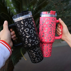 40oz Car Tumbler w/ Handle & Straw Lid Stainless Steel Vacuum Insulated Cup