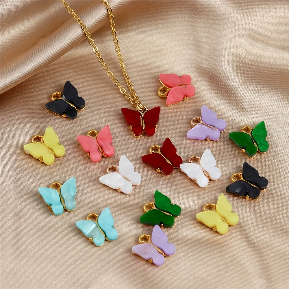 Acrylic Butterfly Alloy Necklace Earrings DIY Jewelry Accessories