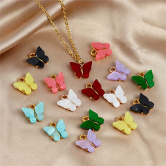 Acrylic Butterfly Alloy Necklace Earrings DIY Jewelry Accessories