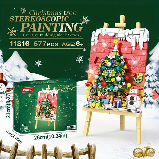 WOMA 3D Christmas Building Blocks Set DIY Snowman & Tree Kit