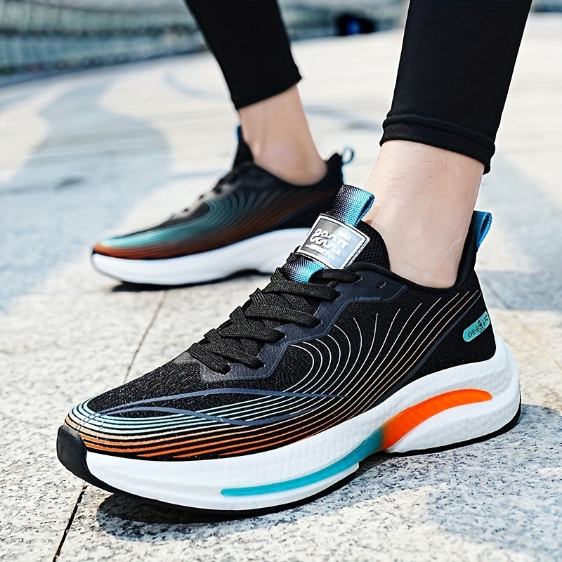 Men's Casual Lace Up Woven Sneakers Comfy Breathable Non Slip Sneakers