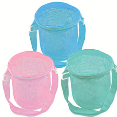FFYUANFS Large Mesh Seashell & Sand Toys Beach Bag with Strap