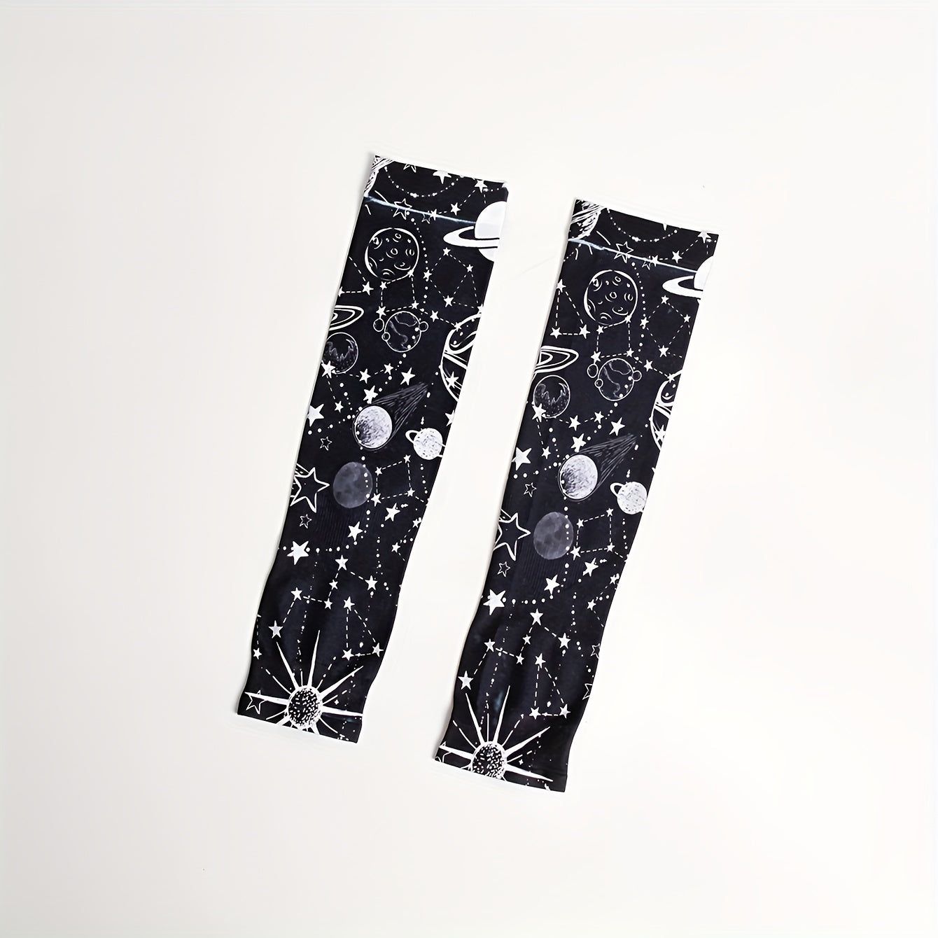 Geometric Universe Ice Sleeves Print UV Protection Gloves
