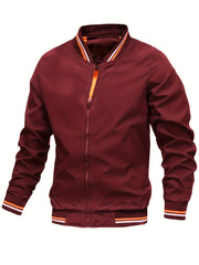 Men's Zipper Baseball Jacket for Spring/Autumn