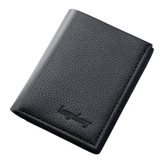 Men's Short Lychee Pattern Wallet Dollar Clip