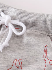 Girls Dog Casual Shorts Drawstring Waist Comfortable For Summer