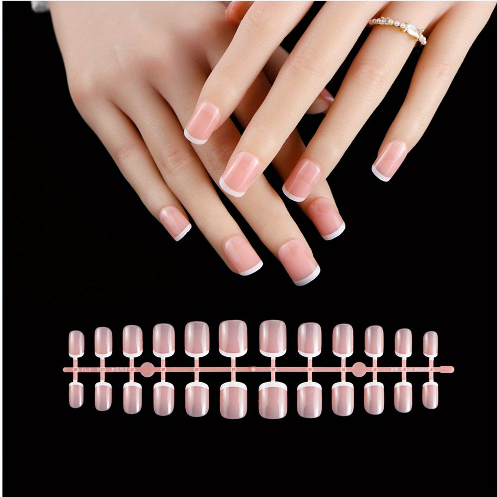 24pcs Pink Squoval Press On Nails Long Lasting Acrylic False Nails for Women