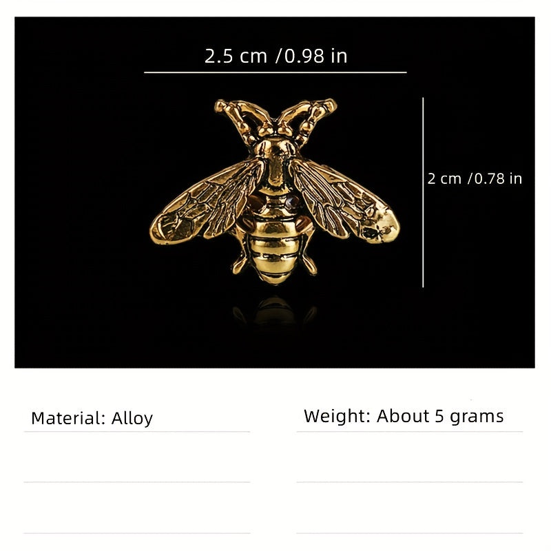Retro Bee Alloy Brooch Collar Pin Dual use Shirt Suit Accessories