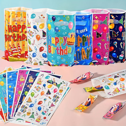 20pcs Happy Birthday Pearlescent Candy Bags