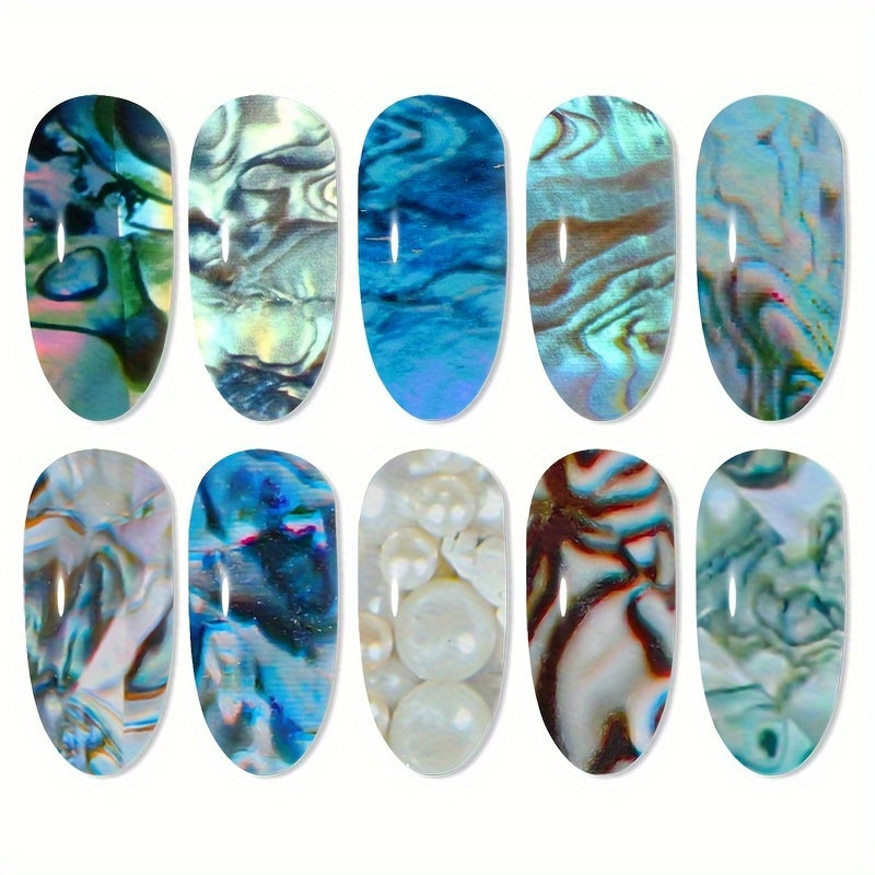 10 Roll Pearl Nail Foil Transfer Stickers Starry Sky Nail Foil