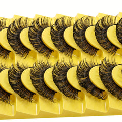 10 Pairs Fluffy False Eyelashes for Daily Party Wear