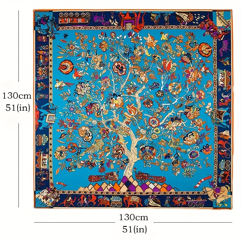 Graphic Tree Bandana Silk Tube Top Casual Shawl Scarf Wrap