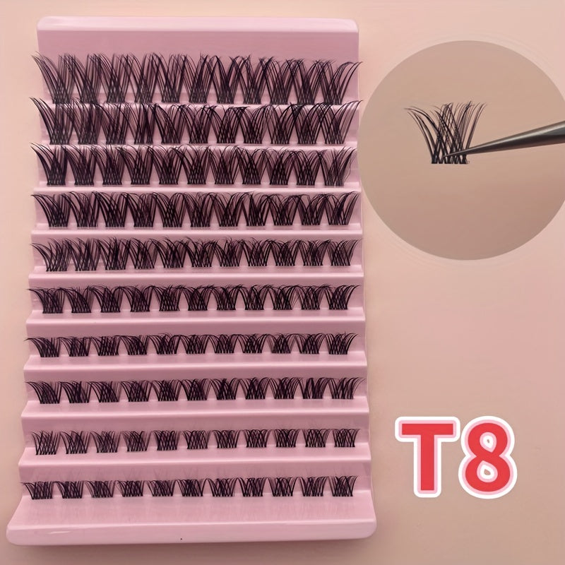 110pcs D Curling Lash Extension Clusters, Fluffy Wispy Individual Lashes, 8-16mm