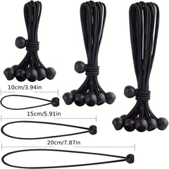 30pcs 7.62cm Bungee Cords with Balls - Heavy Duty Tie Down Strap Cord - 3 Size