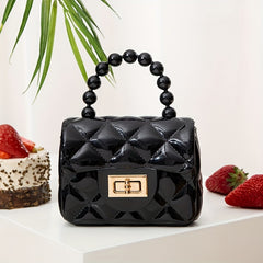 Colorful Pearl Argyle Bag Princess Handle Bag Purse